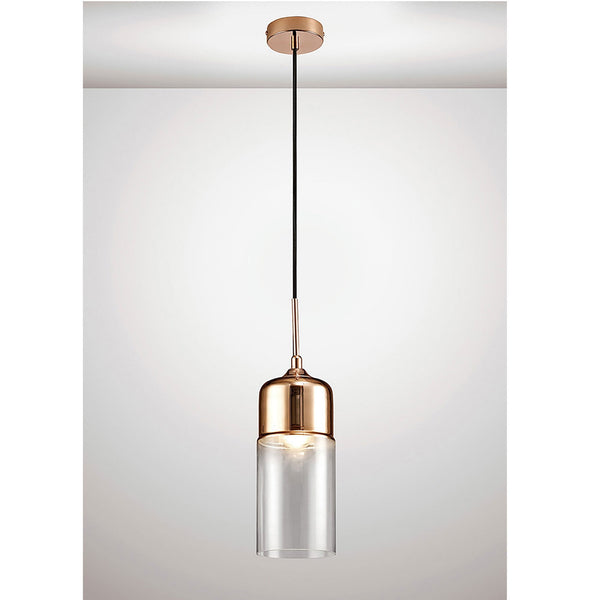 Mia Copper Pendant With Clear Glass Shade