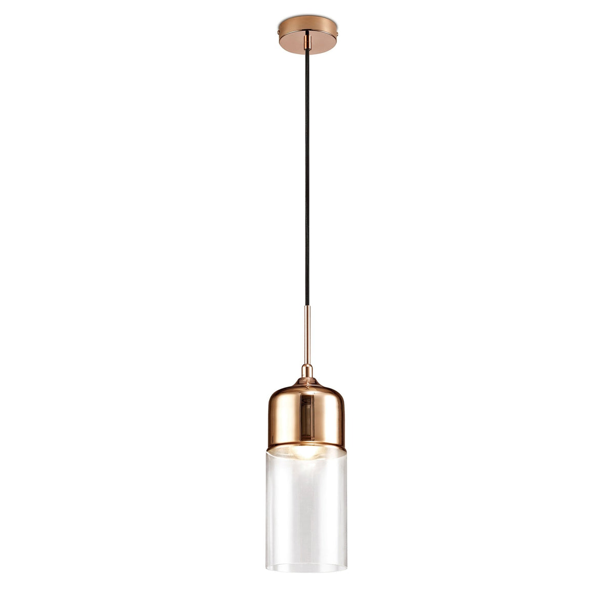 Mia Copper Pendant With Clear Glass Shade