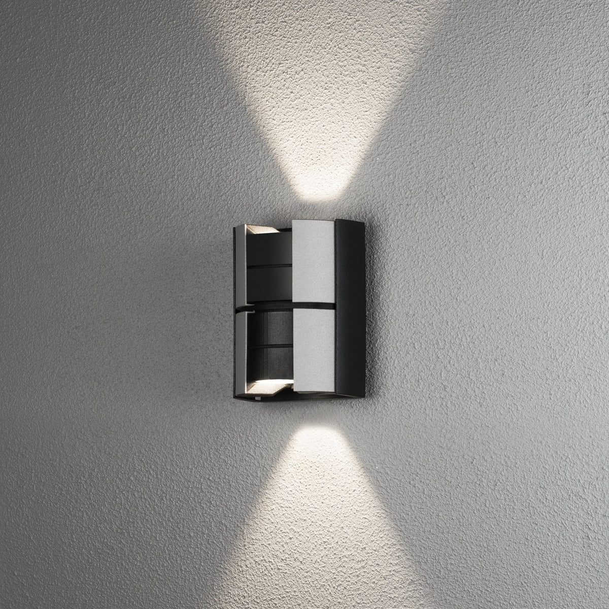Vidar IP44 Twin Adjustable Beam 10w LED Wall Light in Black and Aluminium