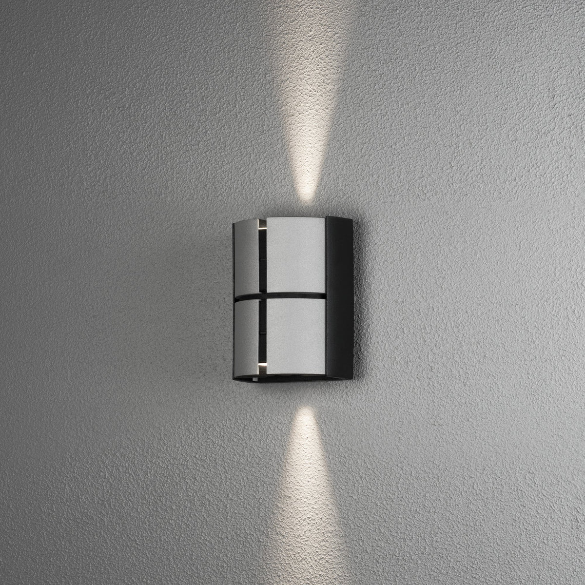 Vidar IP44 Twin Adjustable Beam 10w LED Wall Light in Black and Aluminium