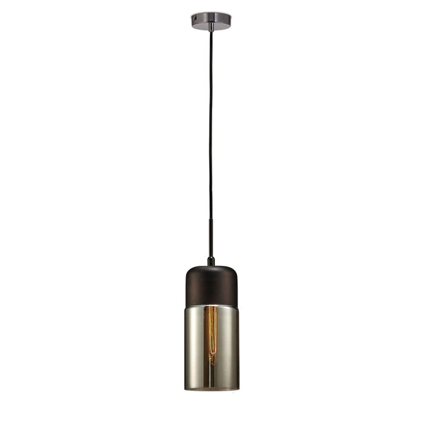 Mia Black Pendant With Smoked Glass Shade
