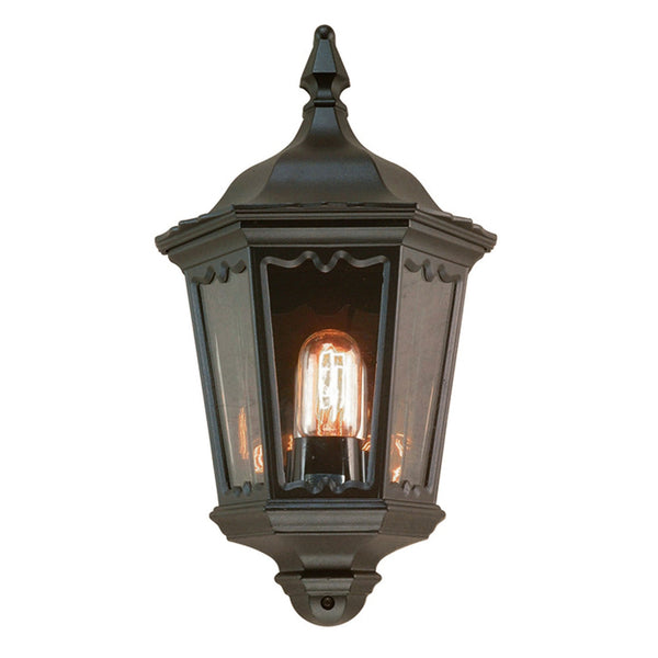 Medstead Outdoor Half Wall Lantern in Black