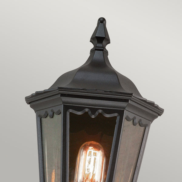 Medstead Outdoor Half Wall Lantern in Black