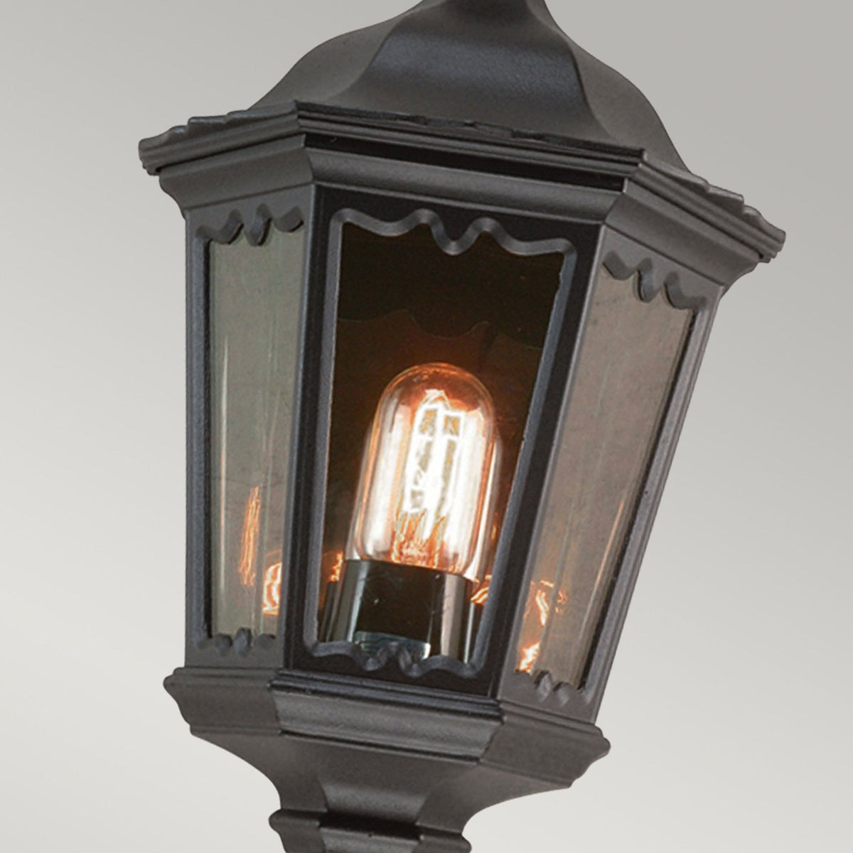 Medstead Outdoor Half Wall Lantern in Black