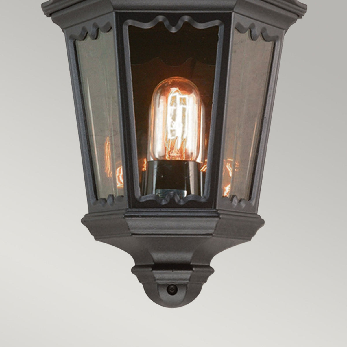 Medstead Outdoor Half Wall Lantern in Black
