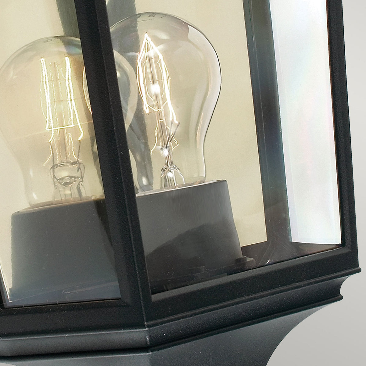 Turin Coastal IP54 Small Half Wall Lantern in Black