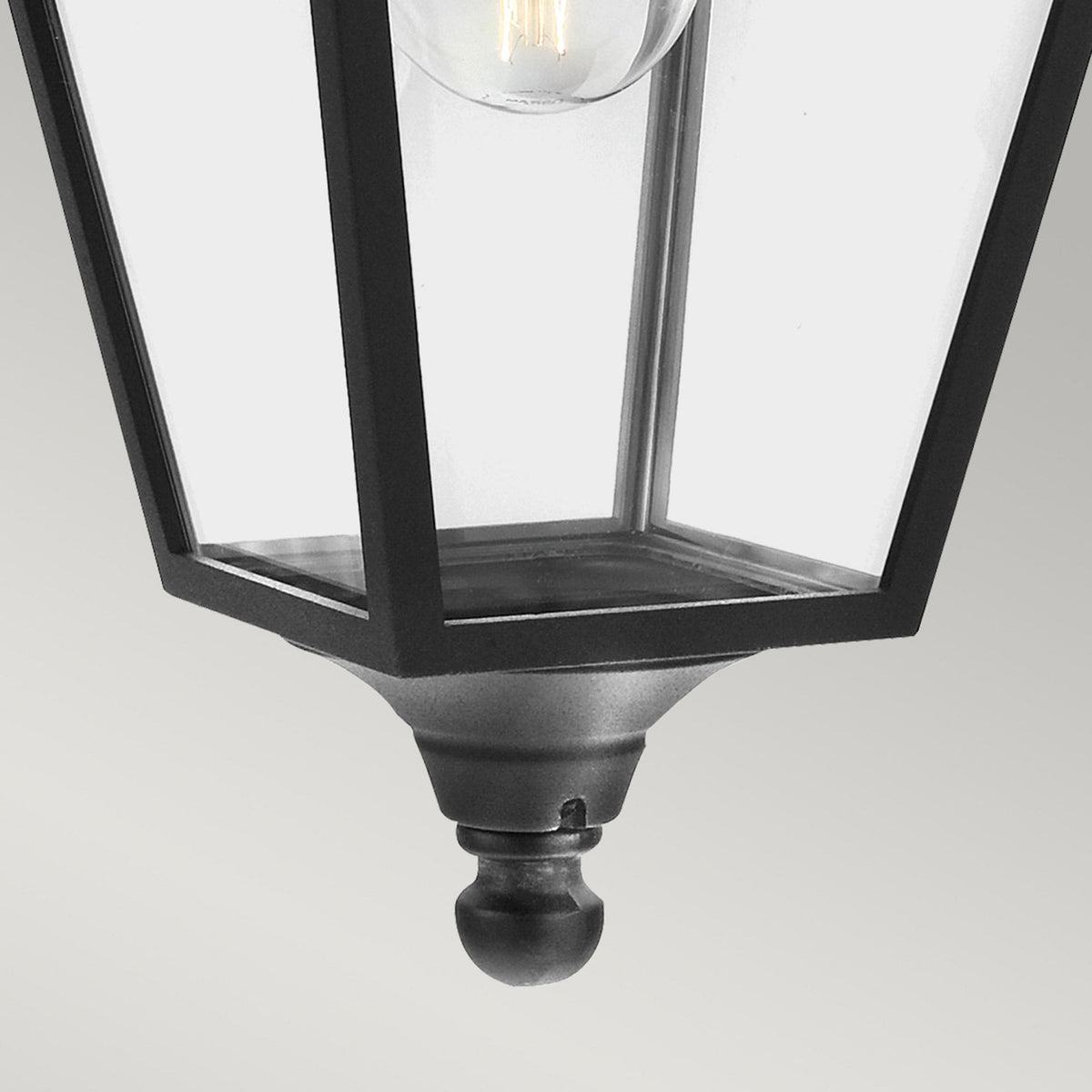 Turin IP54 Small Pendant Chain Lantern in Black