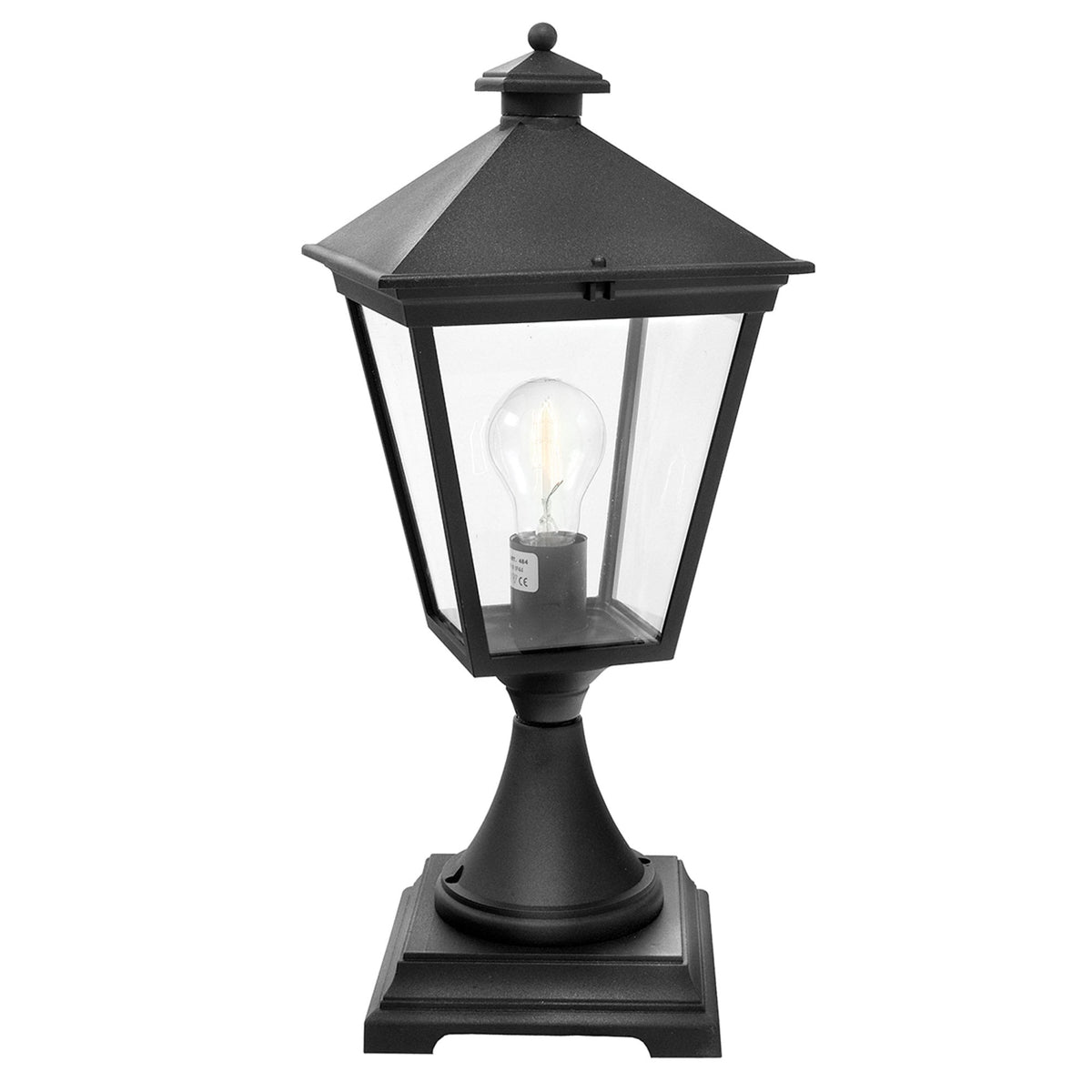 Turin IP54 Pedestal Light in Black