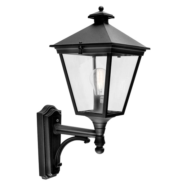 Turin IP54 Light Up Small Wall Lantern in Black
