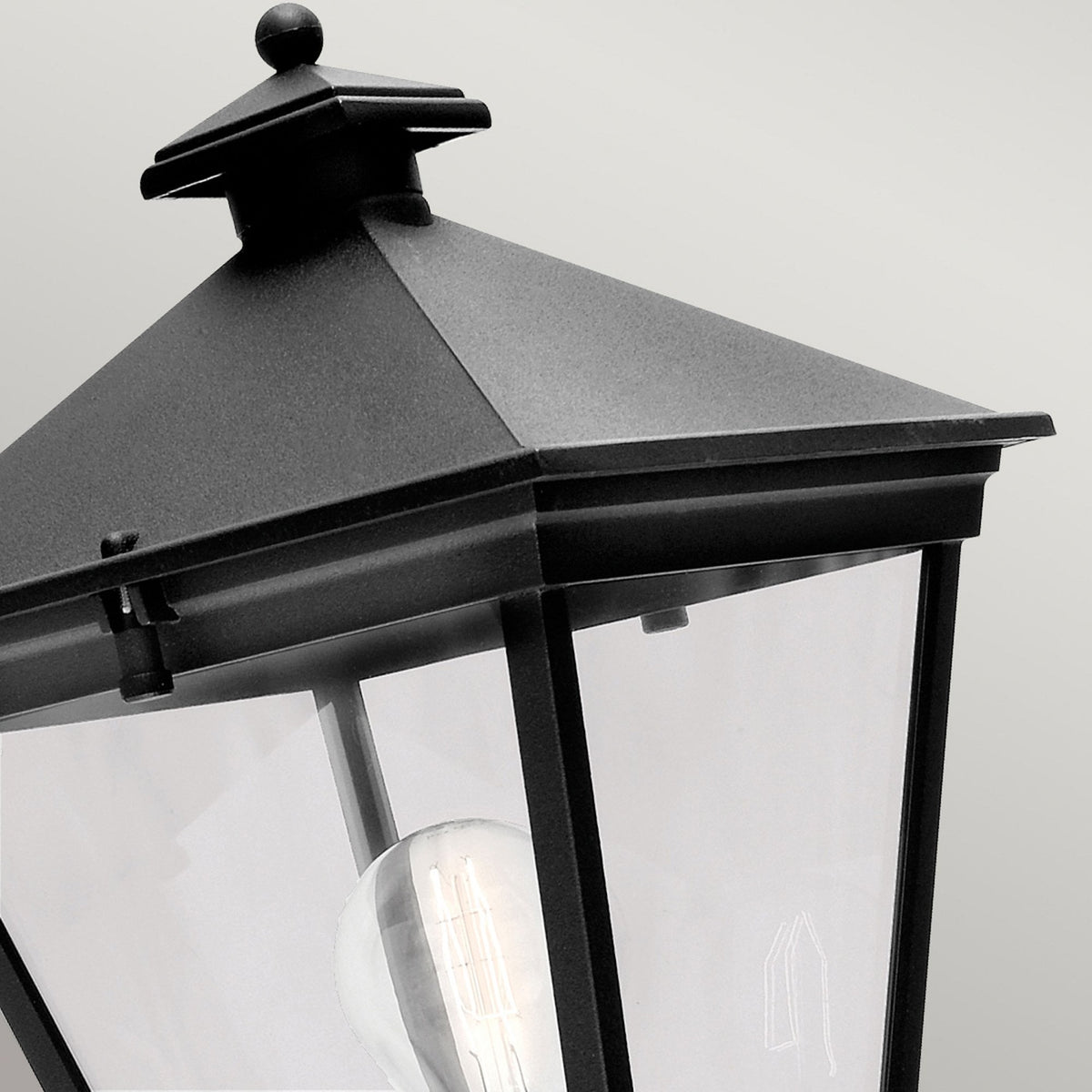 Turin IP54 Light Up Small Wall Lantern in Black