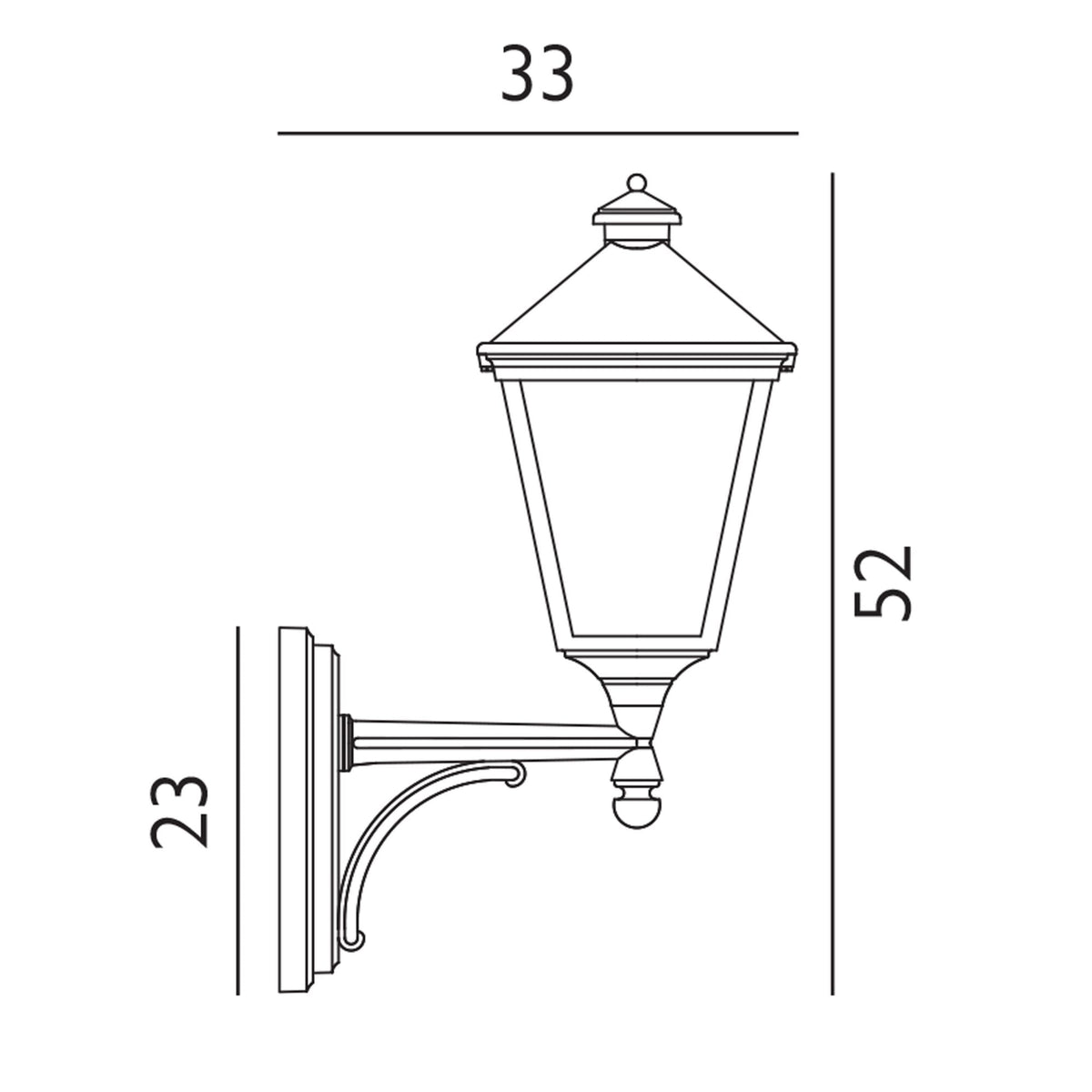 Turin IP54 Light Up Small Wall Lantern in Black