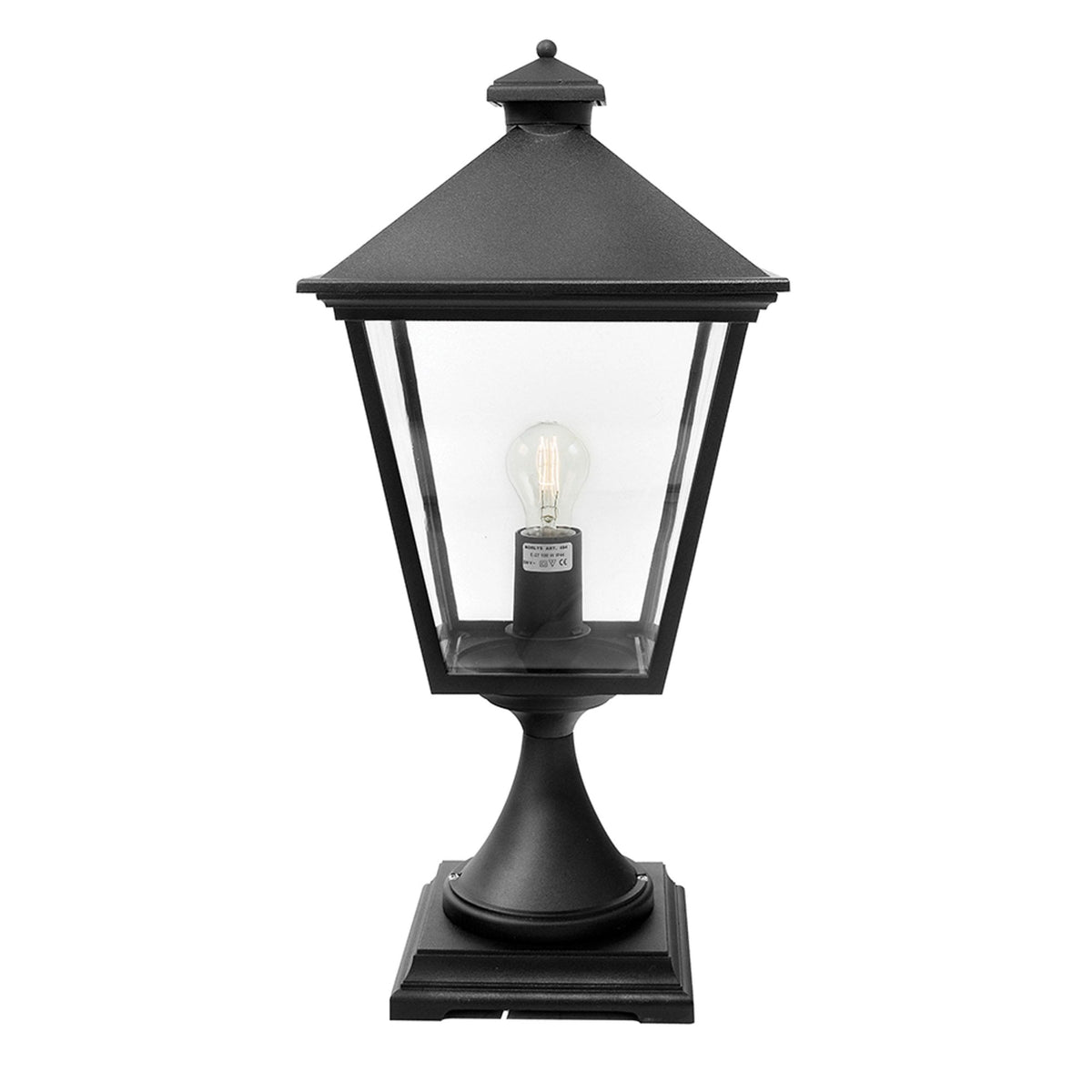 Turin Grande IP54 Pedestal Light in Black