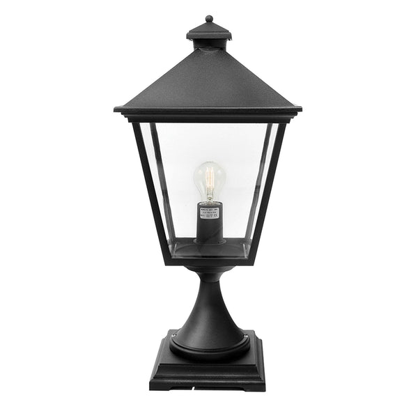 Turin Grande IP54 Pedestal Light in Black