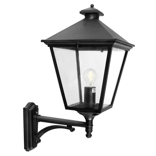 Turin Grande IP54 Light Up Wall Lantern in Black
