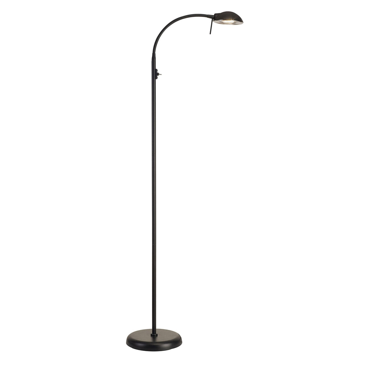 Bamberg Satin Black Adjustable Floor Lamp