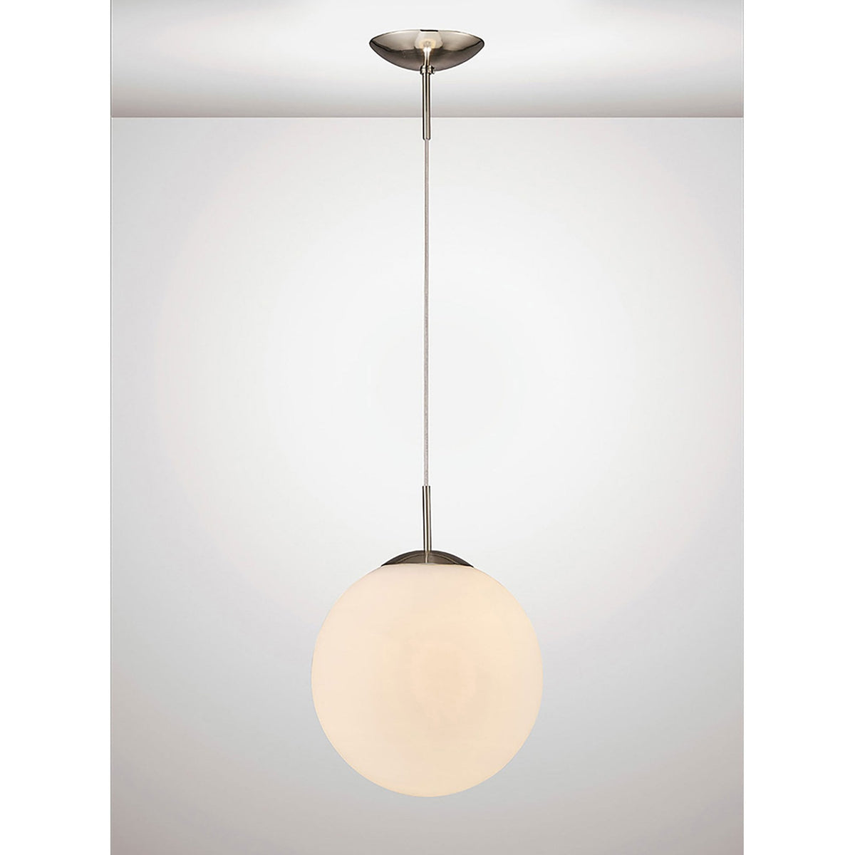 Miranda 30cm Satin Nickel & Frosted Glass Pendant