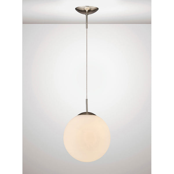 Miranda 30cm Satin Nickel & Frosted Glass Pendant