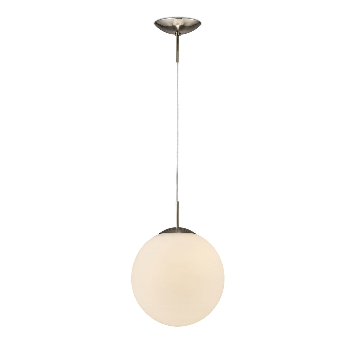 Miranda 30cm Satin Nickel & Frosted Glass Pendant