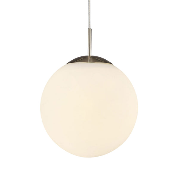 Miranda 25cm Satin Nickel & Frosted Glass Pendant