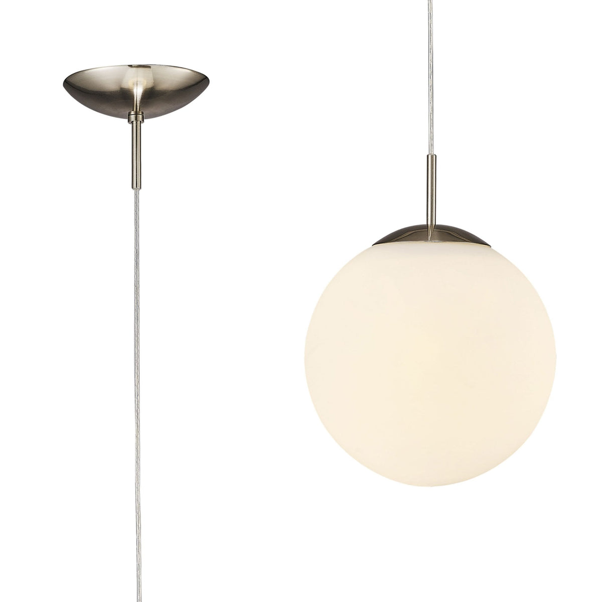 Miranda 25cm Satin Nickel & Frosted Glass Pendant