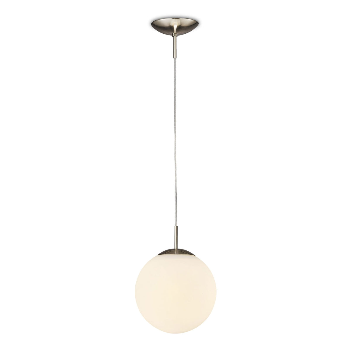 Miranda 25cm Satin Nickel & Frosted Glass Pendant