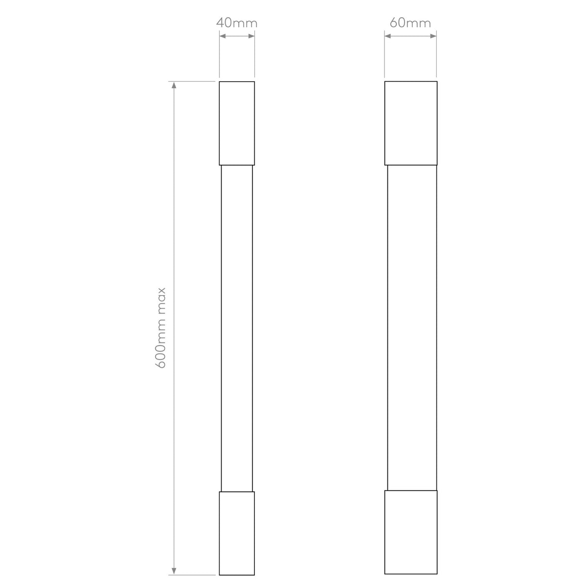 Palermo 600 LED IP44 Bathroom Wall Light in Matt Black