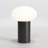 Zeppo LED Rechargeable Portable Table Lamp in Matt Black with Opal Glass