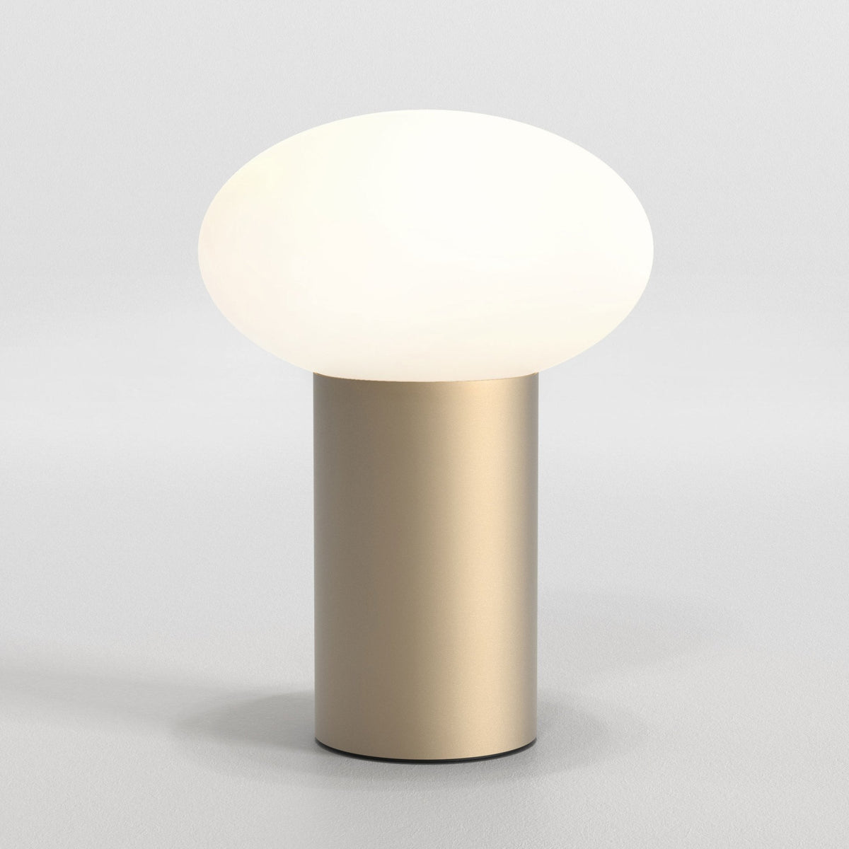 Zeppo LED Rechargeable Portable Table Lamp in Light Bronze with Opal Glass