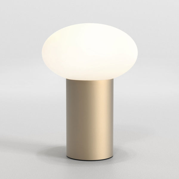 Zeppo LED Rechargeable Portable Table Lamp in Light Bronze with Opal Glass
