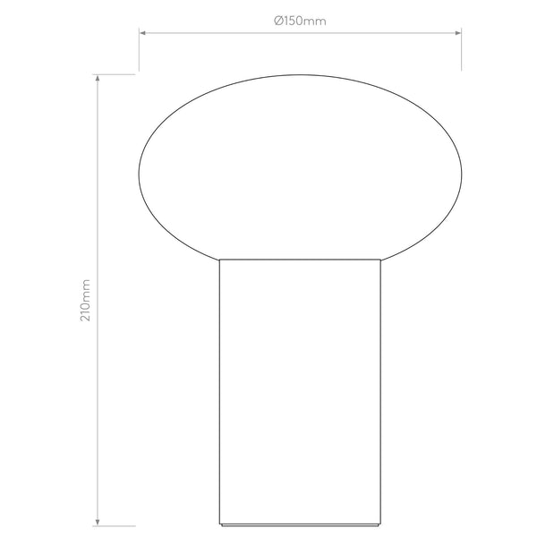 Zeppo LED Rechargeable Portable Table Lamp in Pebble Grey with Opal Glass