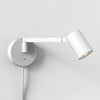 Ascoli Swing Arm Plug In Switched Spotlight Reading Wall Light in Matt White