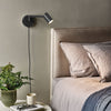 Ascoli Swing Arm Plug In Switched Spotlight Reading Wall Light in Matt Black