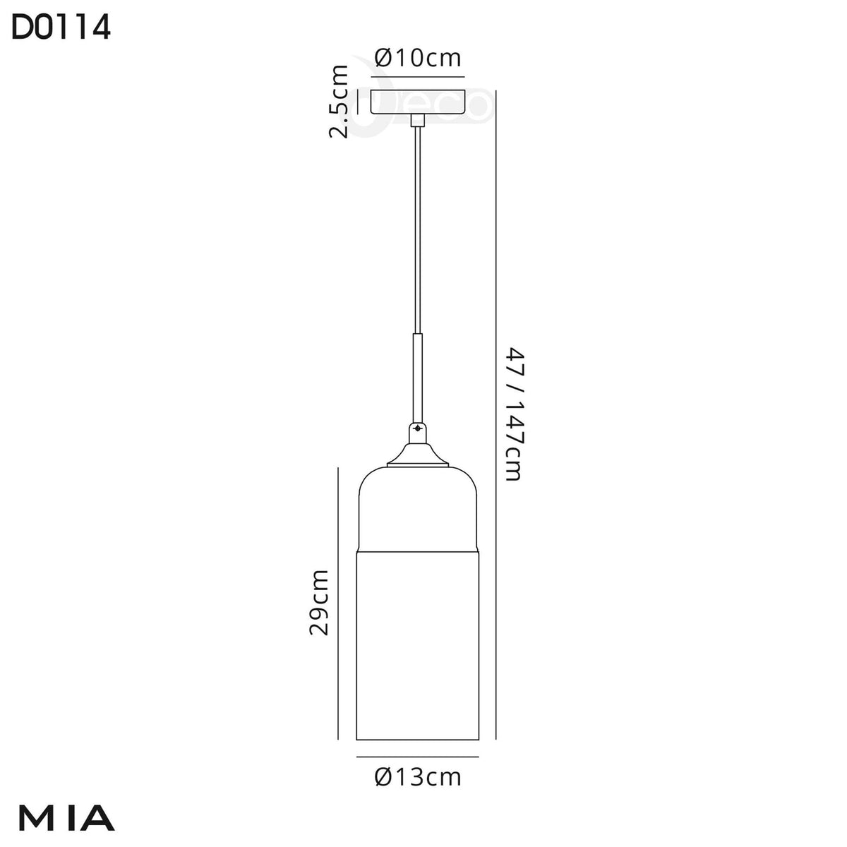 Mia Copper Pendant With Clear Glass Shade