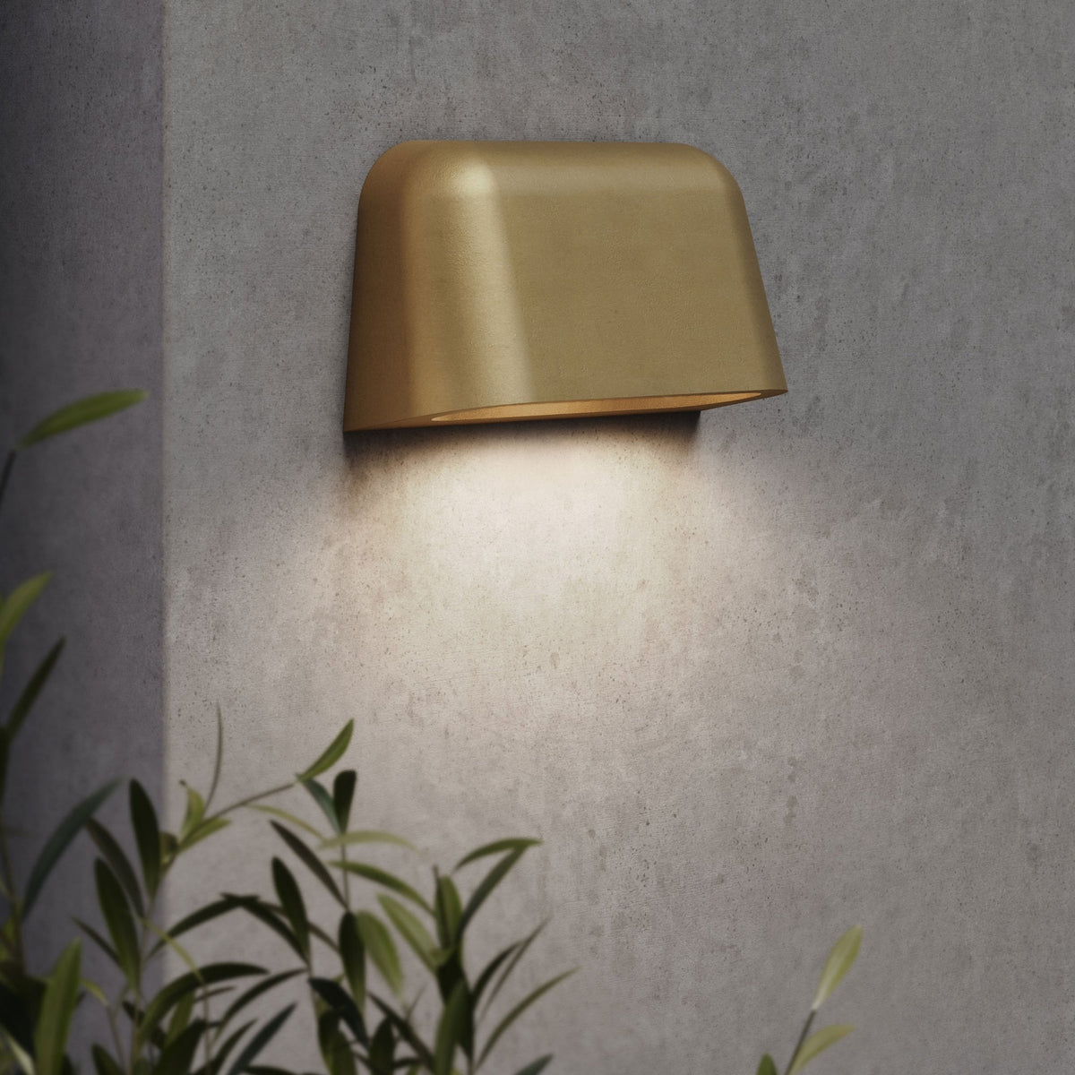 Mast Twin IP44 Wall Light in Antique Brass
