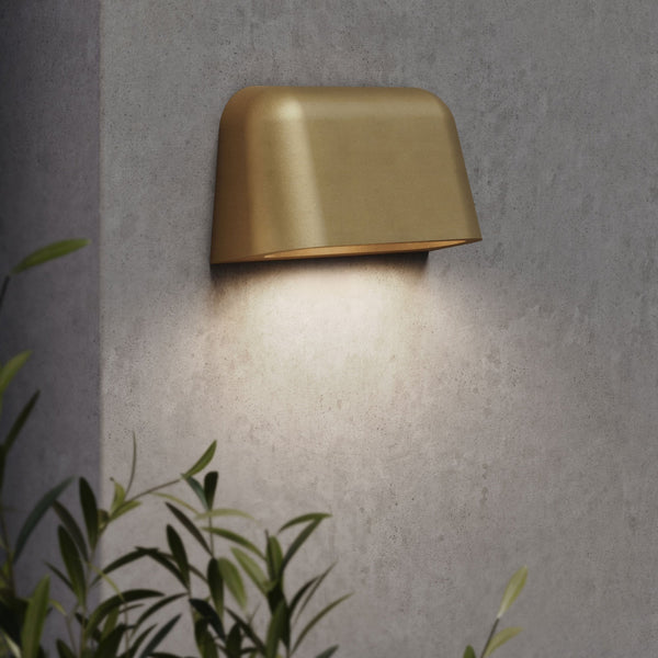 Mast Twin IP44 Wall Light in Antique Brass