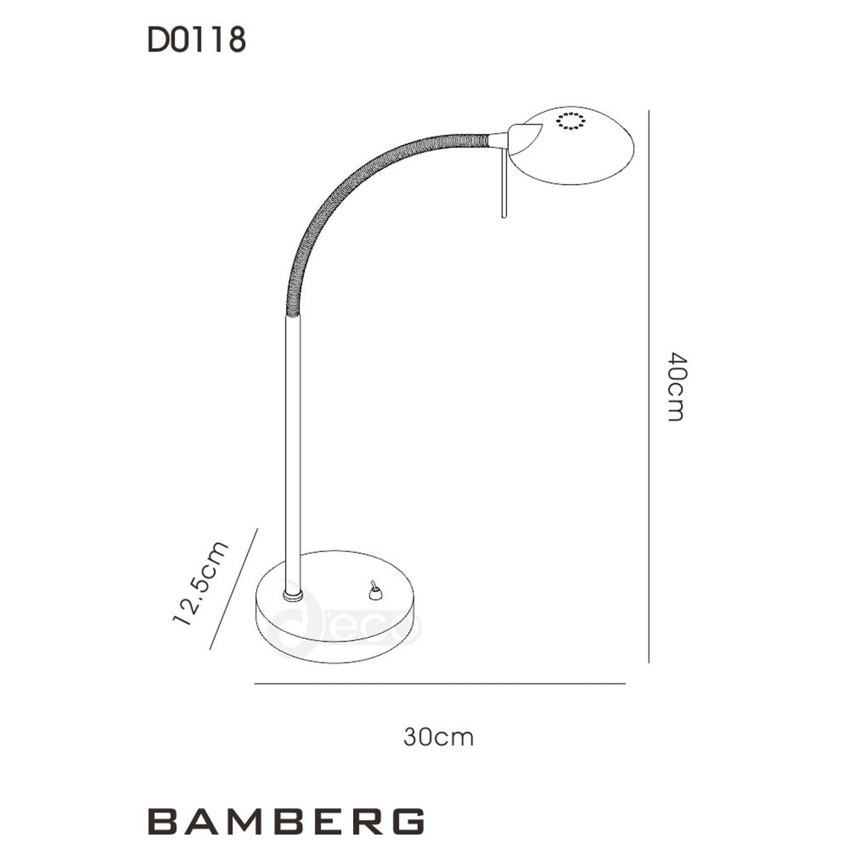 Bamberg Satin Nickel Adjustable Table Lamp