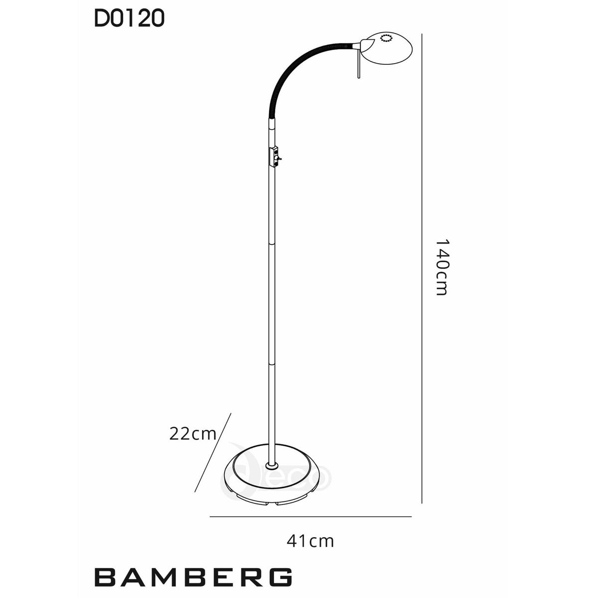 Bamberg Satin Nickel Adjustable Floor Lamp