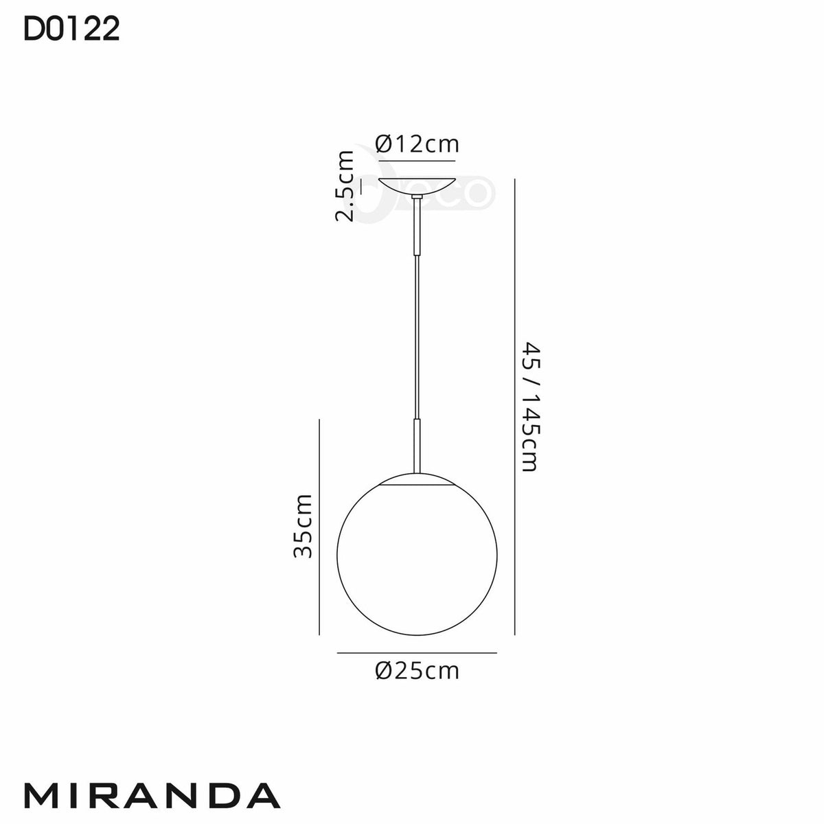 Miranda 25cm Satin Nickel & Frosted Glass Pendant