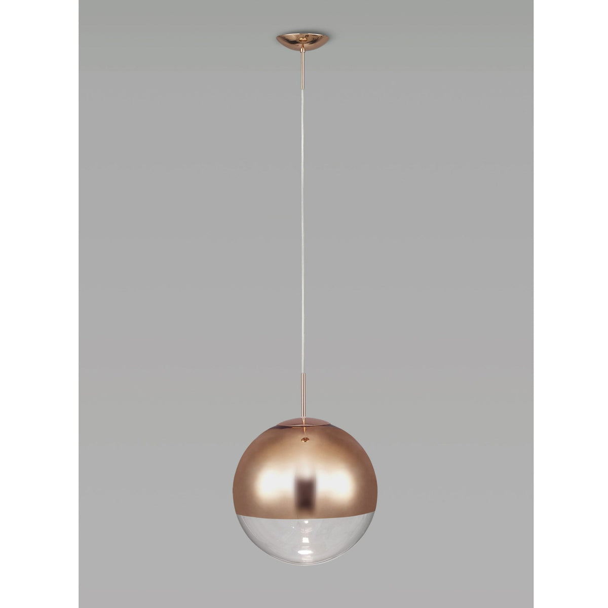 Miranda 25cm Copper & Clear Glass Pendant
