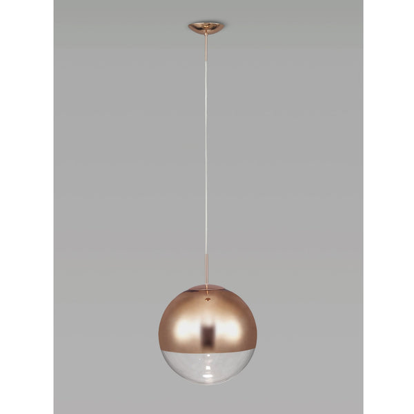 Miranda 25cm Copper & Clear Glass Pendant