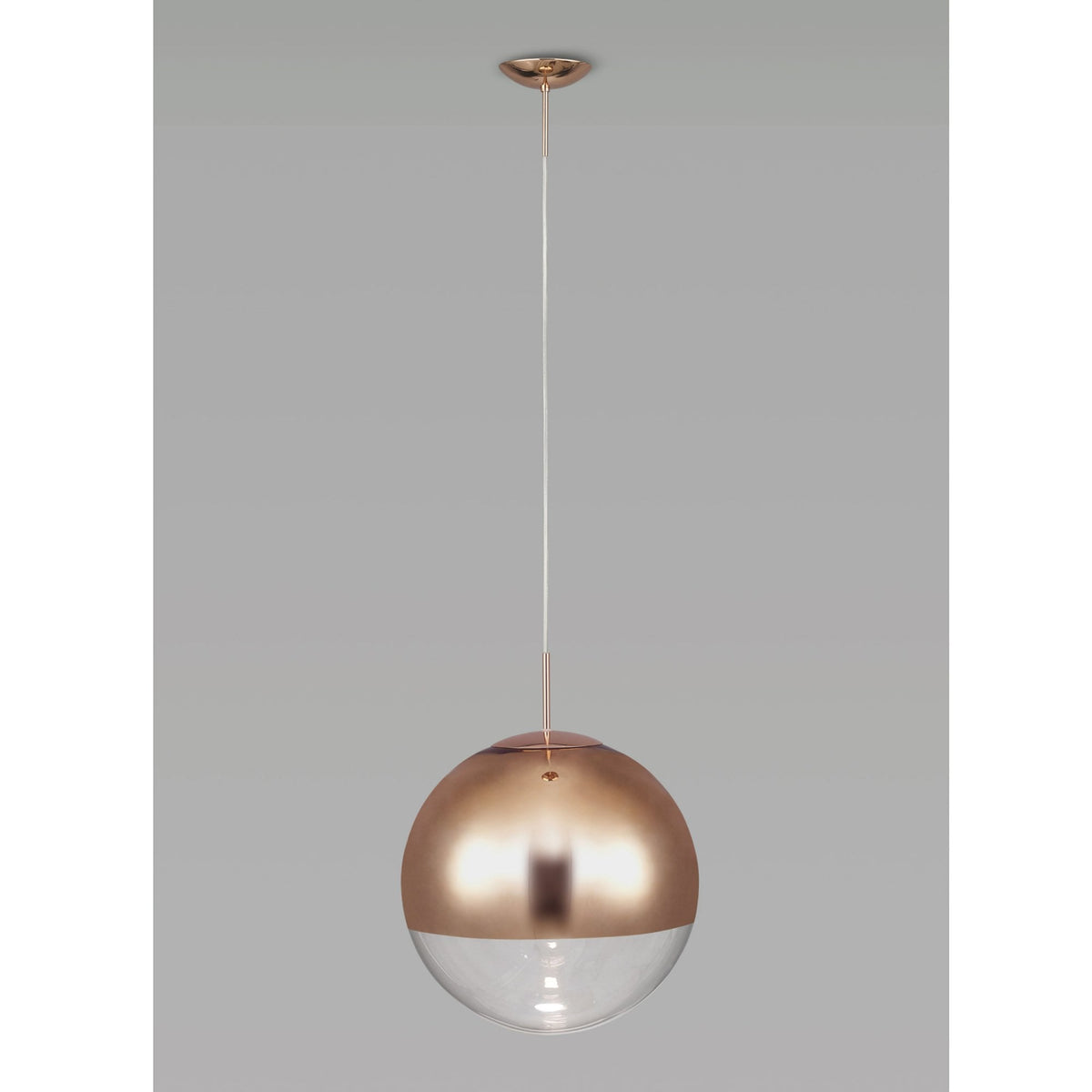 Miranda 30cm Copper & Clear Glass Pendant