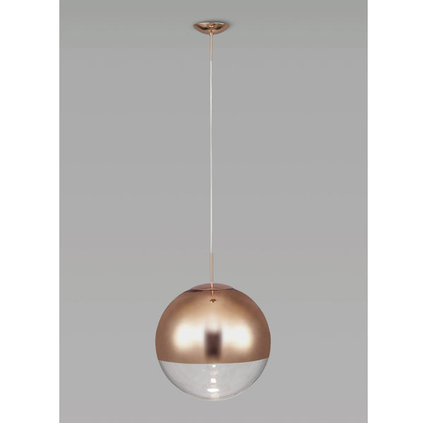 Miranda 30cm Copper & Clear Glass Pendant