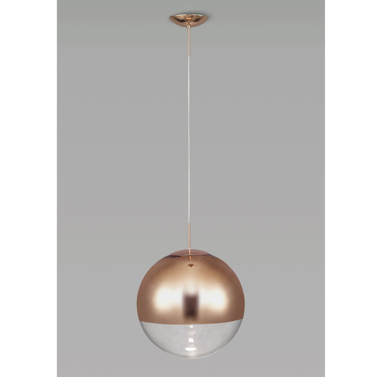 Miranda 40cm Copper & Clear Glass Pendant