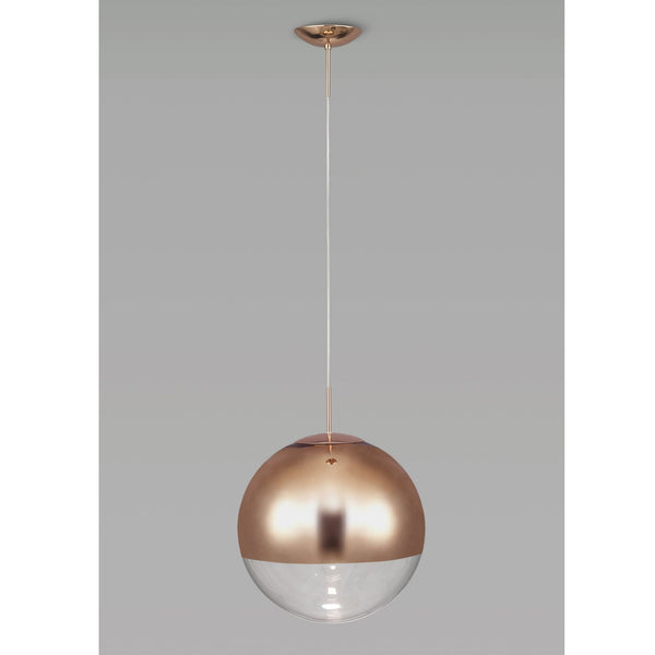 Miranda 40cm Copper & Clear Glass Pendant
