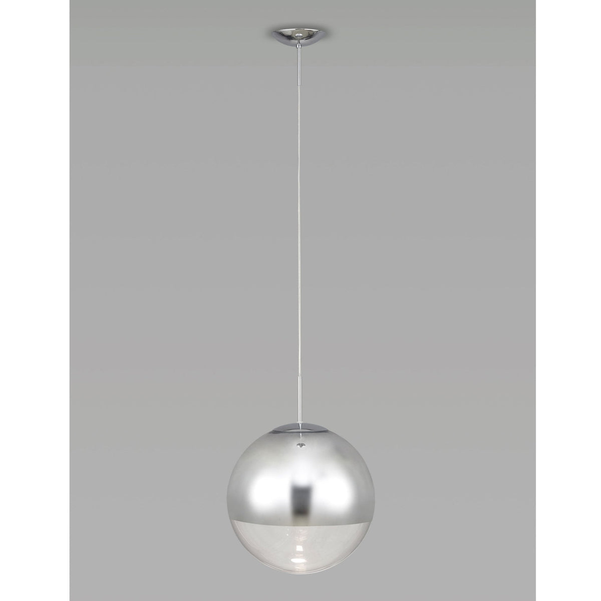 Miranda 25cm Polished Chrome & Clear Glass Pendant