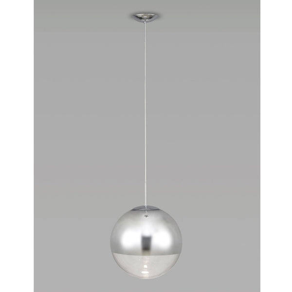 Miranda 25cm Polished Chrome & Clear Glass Pendant
