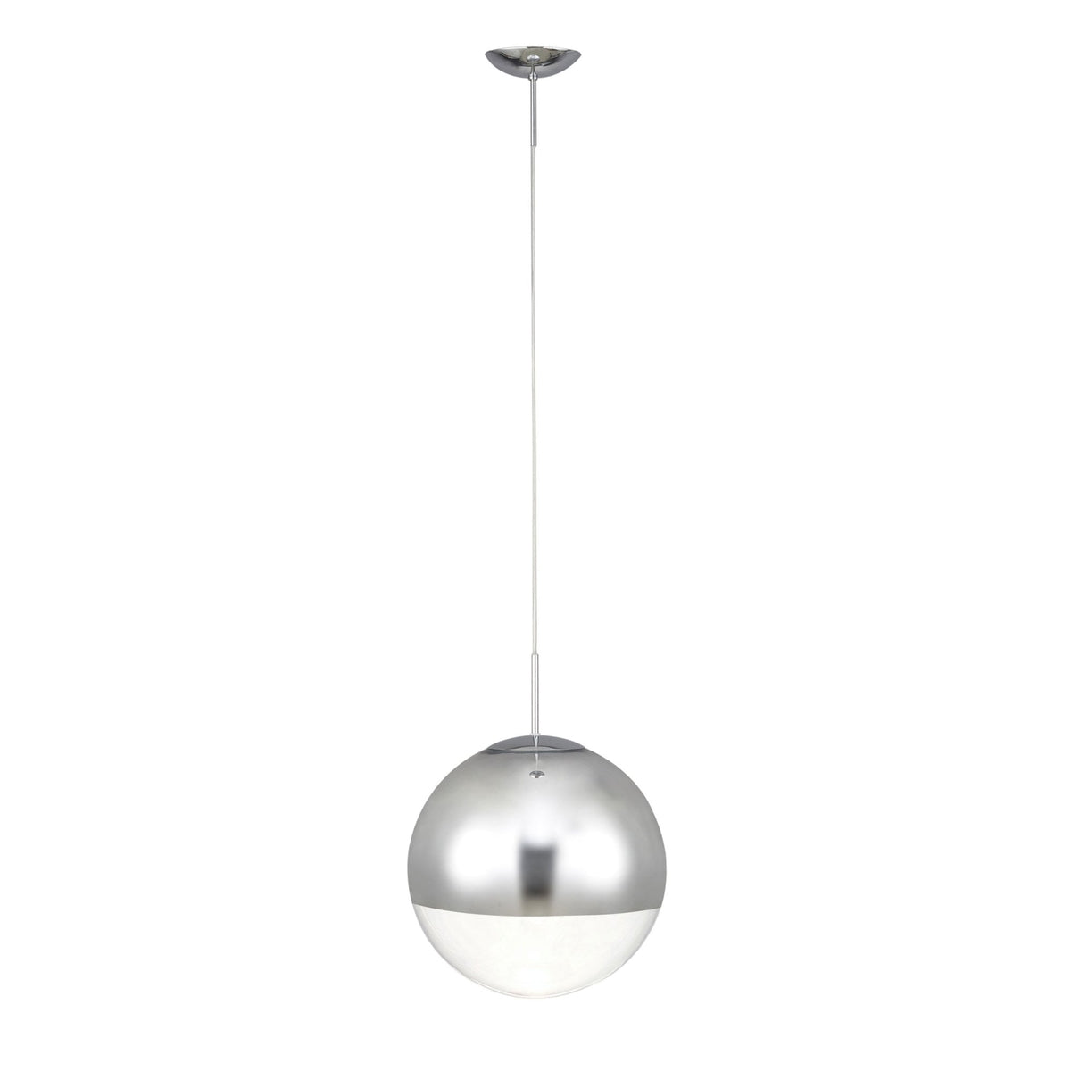 Miranda 25cm Polished Chrome & Clear Glass Pendant