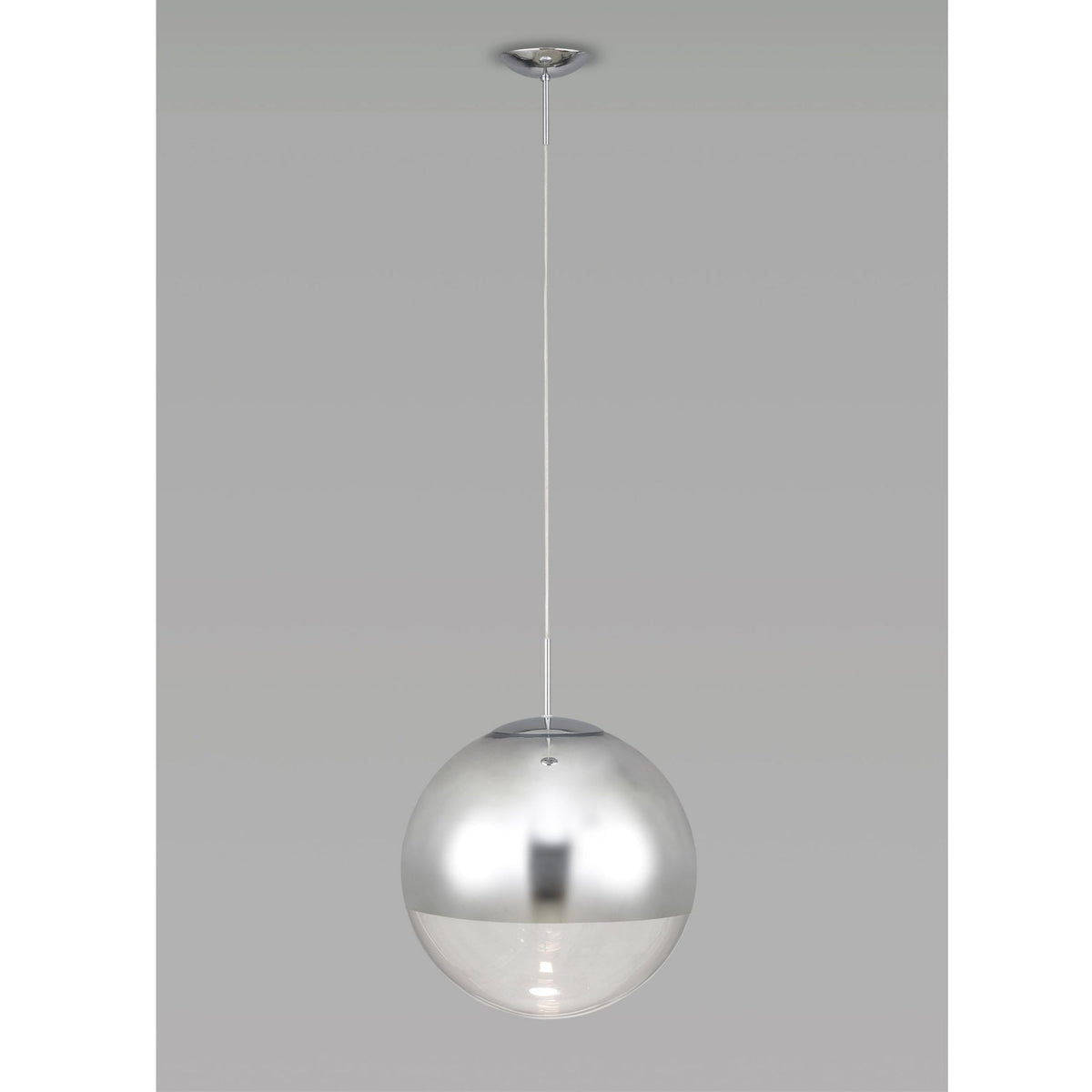 Miranda 30cm Polished Chrome & Clear Glass Pendant