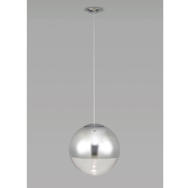 Miranda 30cm Polished Chrome & Clear Glass Pendant