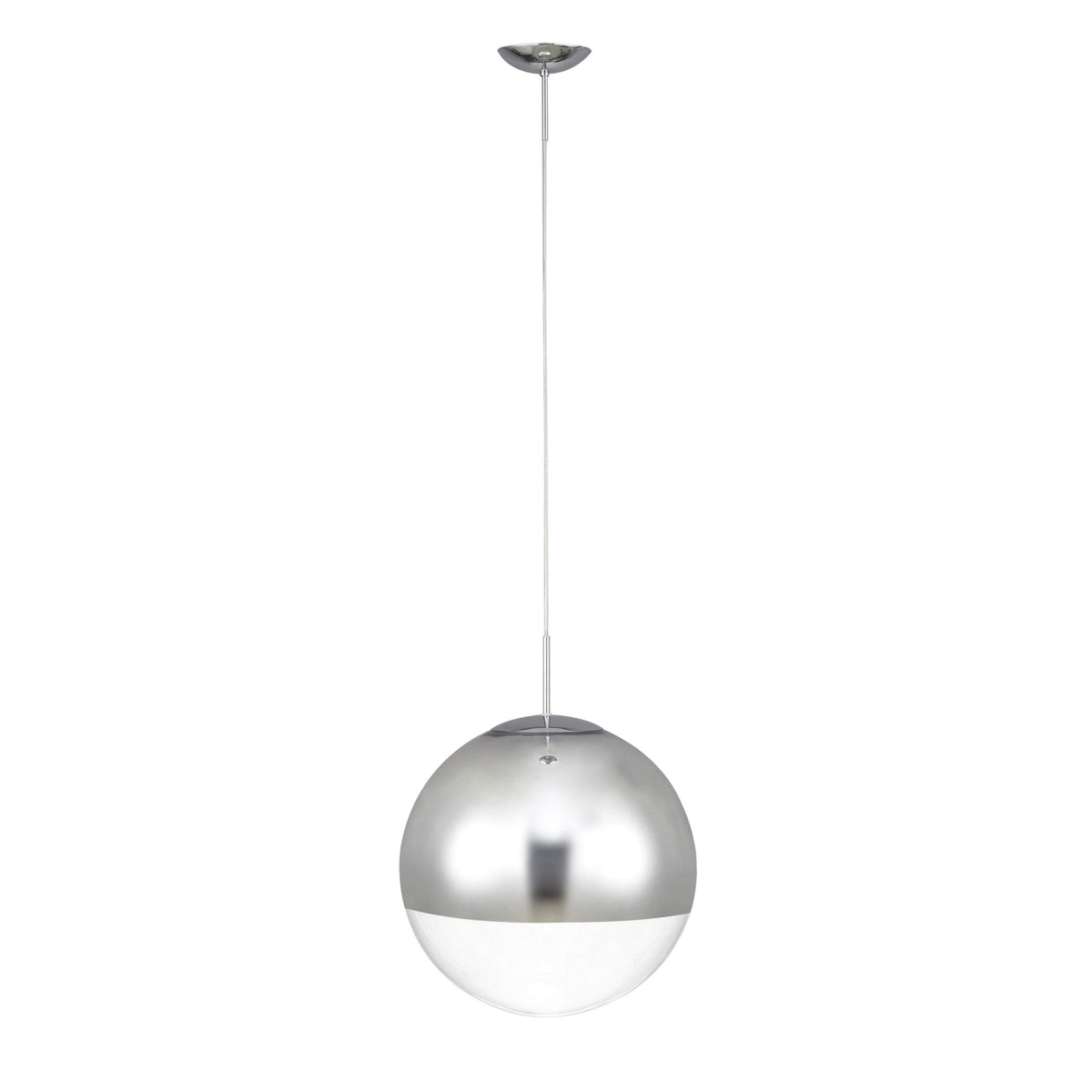 Miranda 30cm Polished Chrome & Clear Glass Pendant